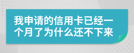 我申请的信用卡已经一个月了为什么还不下来