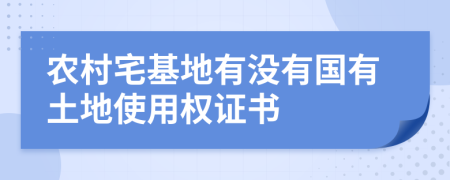 农村宅基地有没有国有土地使用权证书