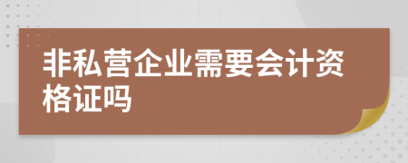 非私营企业需要会计资格证吗