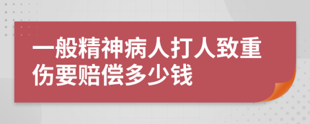 一般精神病人打人致重伤要赔偿多少钱