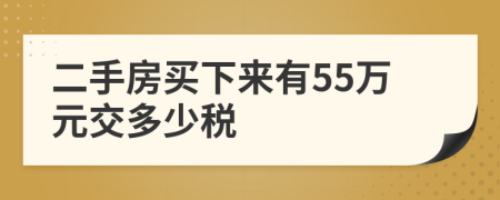 二手房买下来有55万元交多少税