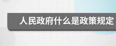 人民政府什么是政策规定