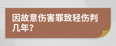 因故意伤害罪致轻伤判几年？