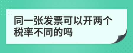 同一张发票可以开两个税率不同的吗