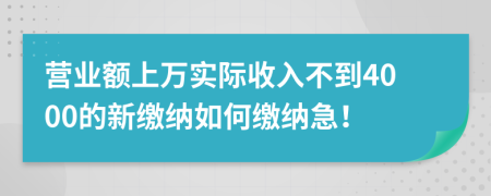 营业额上万实际收入不到4000的新缴纳如何缴纳急！