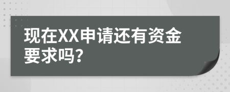 现在XX申请还有资金要求吗？