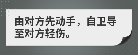 由对方先动手，自卫导至对方轻伤。