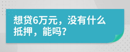 想贷6万元，没有什么抵押，能吗？