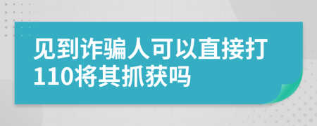 见到诈骗人可以直接打110将其抓获吗