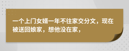 一个上门女婿一年不往家交分文，现在被送回娘家，想他没在家，