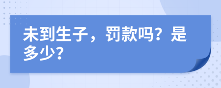 未到生子，罚款吗？是多少？