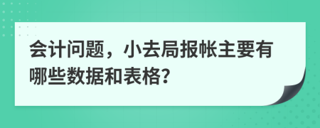 会计问题，小去局报帐主要有哪些数据和表格？