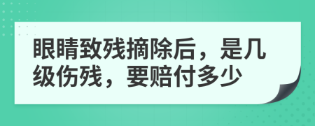 眼睛致残摘除后，是几级伤残，要赔付多少