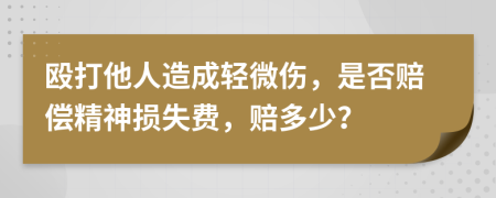 殴打他人造成轻微伤，是否赔偿精神损失费，赔多少？