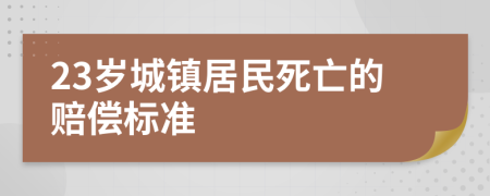 23岁城镇居民死亡的赔偿标准