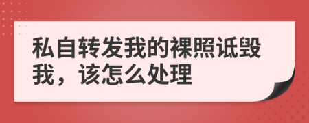 私自转发我的裸照诋毁我，该怎么处理