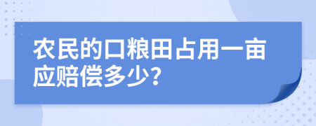 农民的口粮田占用一亩应赔偿多少？