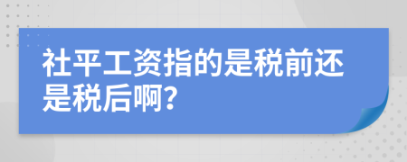 社平工资指的是税前还是税后啊？