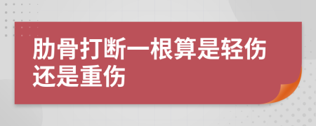 肋骨打断一根算是轻伤还是重伤