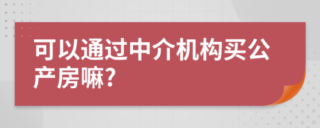 可以通过中介机构买公产房嘛?