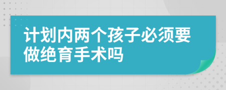 计划内两个孩子必须要做绝育手术吗