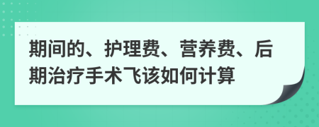 期间的、护理费、营养费、后期治疗手术飞该如何计算