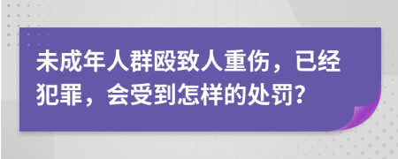 未成年人群殴致人重伤，已经犯罪，会受到怎样的处罚？