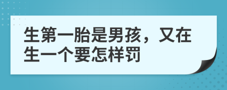 生第一胎是男孩，又在生一个要怎样罚