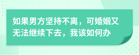 如果男方坚持不离，可婚姻又无法继续下去，我该如何办