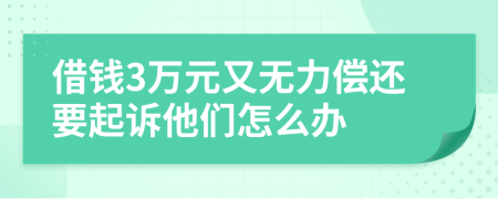 借钱3万元又无力偿还要起诉他们怎么办