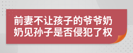 前妻不让孩子的爷爷奶奶见孙子是否侵犯了权