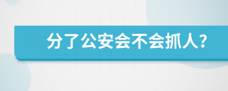 分了公安会不会抓人？