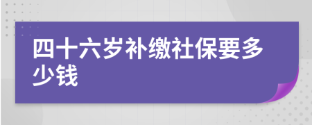 四十六岁补缴社保要多少钱