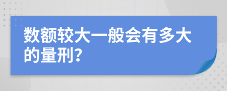 数额较大一般会有多大的量刑？