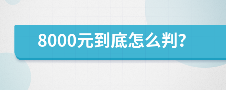 8000元到底怎么判？