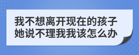 我不想离开现在的孩子她说不理我我该怎么办