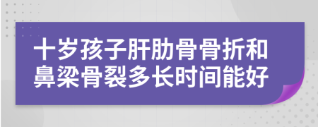 十岁孩子肝肋骨骨折和鼻梁骨裂多长时间能好