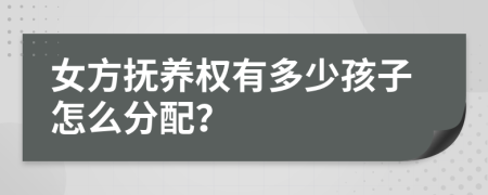 女方抚养权有多少孩子怎么分配？