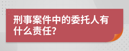 刑事案件中的委托人有什么责任？