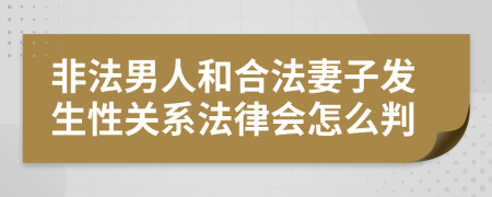 非法男人和合法妻子发生性关系法律会怎么判