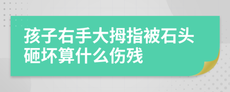 孩子右手大拇指被石头砸坏算什么伤残