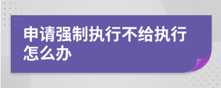 申请强制执行不给执行怎么办