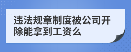 违法规章制度被公司开除能拿到工资么