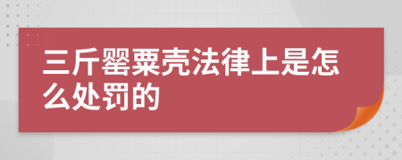 三斤罂粟壳法律上是怎么处罚的
