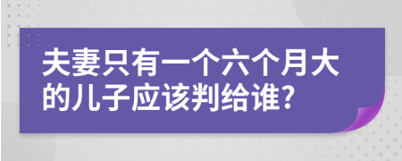 夫妻只有一个六个月大的儿子应该判给谁?