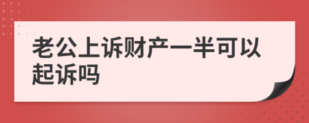 老公上诉财产一半可以起诉吗