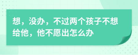 想，没办，不过两个孩子不想给他，他不愿出怎么办