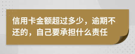 信用卡金额超过多少，逾期不还的，自己要承担什么责任