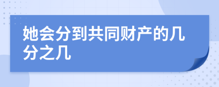 她会分到共同财产的几分之几