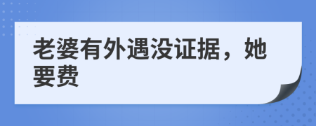 老婆有外遇没证据，她要费